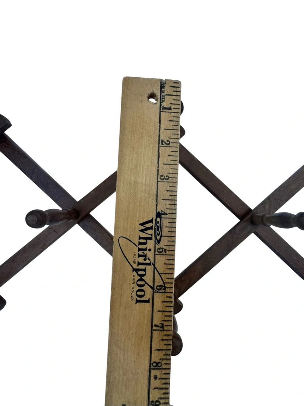Vintage 10 Peg Wooden Accordion Wall Rack cup hat Expandable Hanger cottagecore
